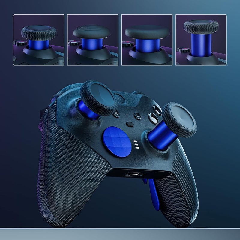 ZAPOLEX 14-in-1 Controller Accessories Kit Compatible with Xbox Elite Series 2, 6 Premium Metal Thumbsticks, Swap Joysticks, 4 Interchangeable Paddles, 2 D-Pads, 1 Tool & 1 Storage Bag (Blue) - Image 2